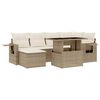 vidaXL Set sof&aacute;s de jard&iacute;n 7 piezas y cojines rat&aacute;n sint&eacute;tico beige