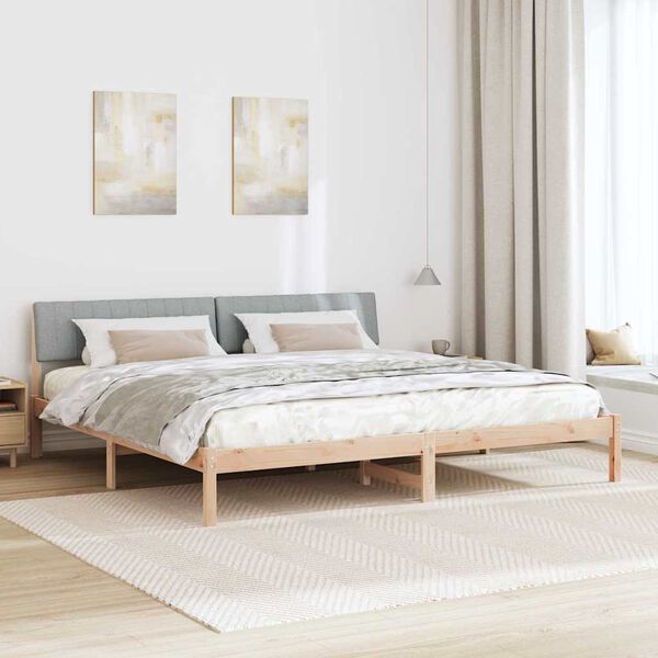 vidaXL Estructura de cama Marr&oacute;n y gris claro 200 x 200 cm