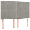 vidaXL Cama box spring colch&oacute;n y LED terciopelo gris claro 140x190 cm