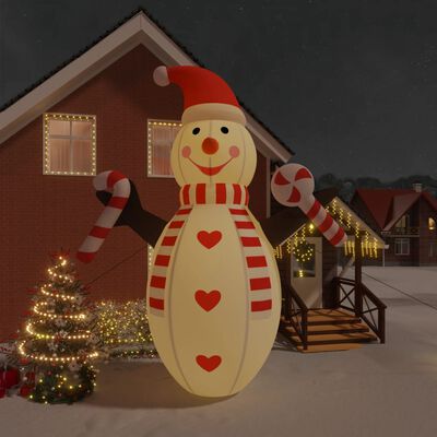 vidaXL Muñeco de nieve inflable de Navidad con LED 630 cm