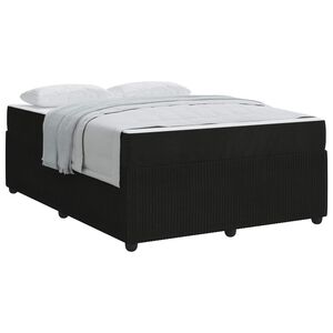 vidaXL Estructura de cama con colch&oacute;n Negro 140 x 200 cm tela