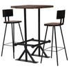 vidaXL Juego de mesa alta y taburetes 3 piezas madera maciza reciclada