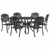 vidaXL Conjunto de Comedor de Jard&iacute;n 7 pcs Negro 90 x 90 x 75 cm