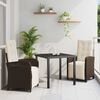 vidaXL Conjunto de Comedor de Jard&iacute;n 3 pcs Marr&oacute;n rat&aacute;n sint&eacute;tico
