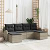 vidaXL Conjunto de sof&aacute; de jard&iacute;n 6 pcs Gris Claro Rattan de Poli&eacute;ster