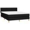 vidaXL Cama box spring con colch&oacute;n tela negro 140x190 cm