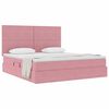 vidaXL Cama con almacenamiento y colch&oacute;n Rosa 180 x 200 cm Terciopelo