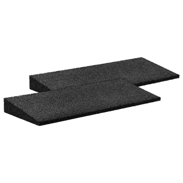 vidaXL Rampa para bordillos 2 unidades caucho negro 50x20x1-4,3 cm