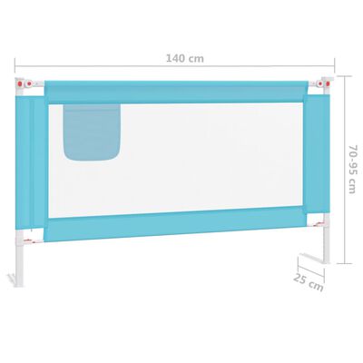 vidaXL Barandilla de seguridad cama de niño azul tela 140x25 cm
