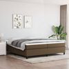 vidaXL Cama box spring con colch&oacute;n tela marr&oacute;n oscuro 200x200 cm