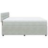 vidaXL Cama box spring con colch&oacute;n terciopelo gris claro 180x200 cm