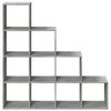 vidaXL Librer&iacute;a divisora 4 niveles madera gris 131,5x29x131,5 cm