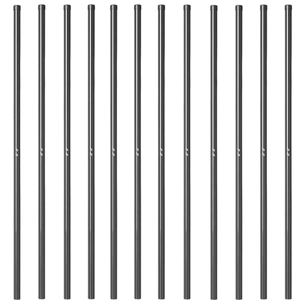 vidaXL Postes de cerca 12 pcs Gris Acero con recubrimiento en polvo