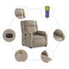 vidaXL Sill&oacute;n reclinable de masaje el&eacute;ctrico cuero sint&eacute;tico capuchino