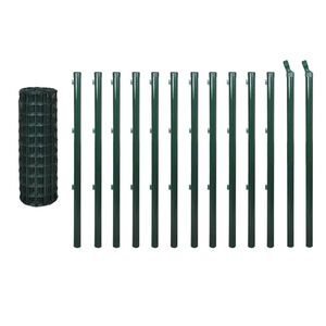 vidaXL Euro Valla de acero verde 25x0,8 m