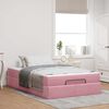 vidaXL Estructura de cama con colch&oacute;n 2 pcs Rosa Terciopelo