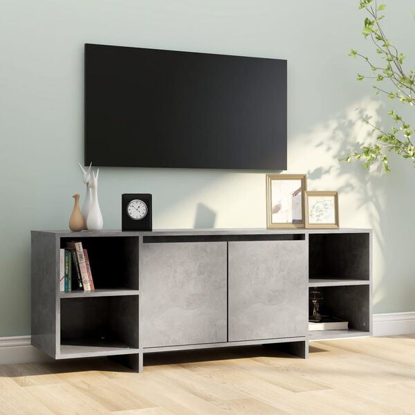vidaXL Mueble para TV madera contrachapada gris hormig&oacute;n 130x35x50 cm