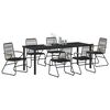 vidaXL Conjunto de Comedor de Jard&iacute;n 7 pcs Negro