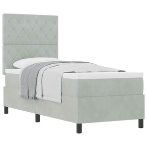 vidaXL Cama tipo Box Spring Gris Claro 80 x 200 cm Terciopelo
