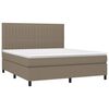 vidaXL Cama box spring con colch&oacute;n tela gris taupe 180x200 cm