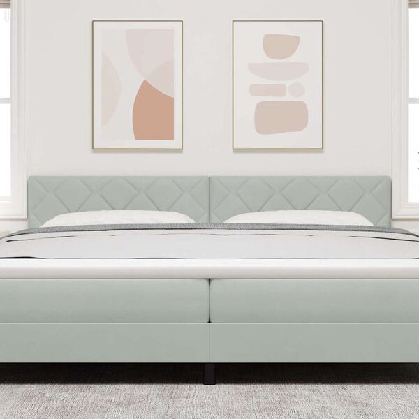 vidaXL Cabecero LED Gris Claro 200 cm Cuero sint&eacute;tico