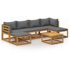 vidaXL Muebles de jard&iacute;n 7 pzas cojines madera maciza de acacia