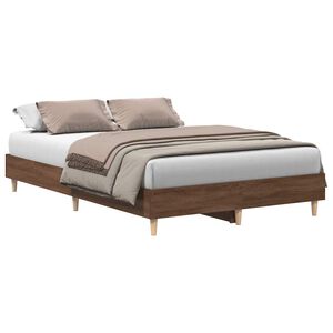 vidaXL Estructura de cama sin colchón marrón roble 135x190 cm madera