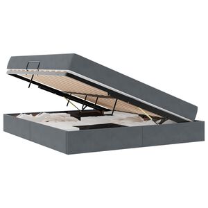 vidaXL Cama con almacenamiento y colch&oacute;n Gris oscuro 160 x 200 cm