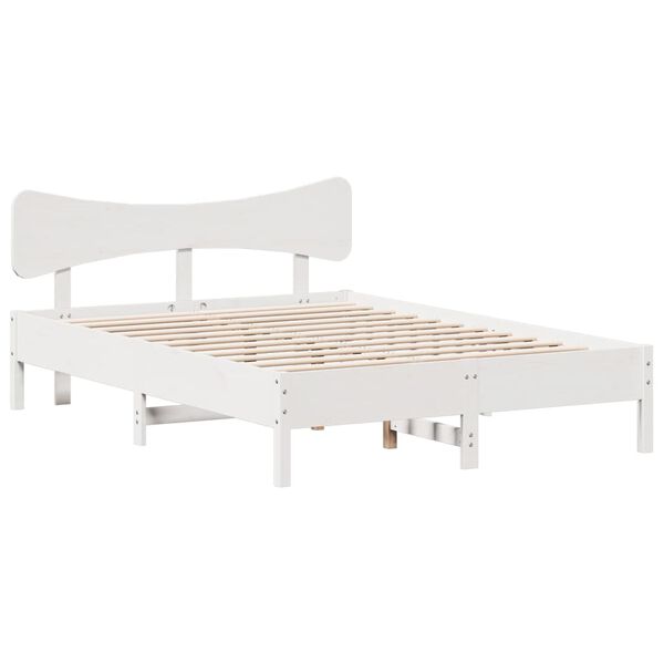 vidaXL Estructura de cama sin colch&oacute;n madera de pino blanca 120x200 cm