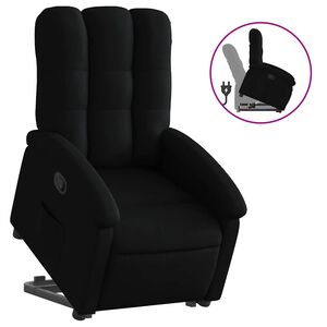 vidaXL Sill&oacute;n reclinable elevable tela negro