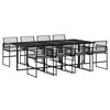 vidaXL Set de comedor de jard&iacute;n 9 pzas y cojines rat&aacute;n sint&eacute;tico negro