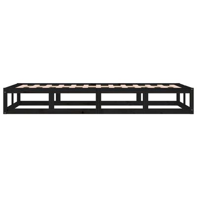 vidaXL Estructura de cama individual de madera maciza negro 90x190 cm