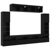vidaXL Conjunto de mueble de TV 6 pcs Roble negro Madera contrachapada