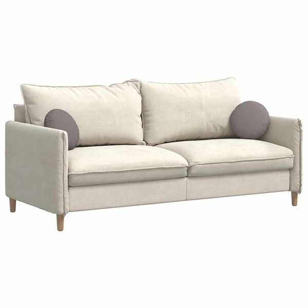 vidaXL Cojines para asiento 2 pcs Taupé Ø30 x 13 cm tela