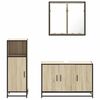 vidaXL Set de muebles de ba&ntilde;o 3 pzas madera contrachapada roble Sonoma