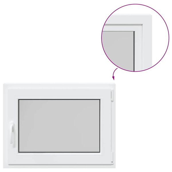 vidaXL Ventana de s&oacute;tano "RISOR" 80x60 cm oscilobatiente DIN derecha