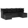vidaXL Set de sof&aacute;s de jard&iacute;n 6 piezas y cojines rat&aacute;n sint&eacute;tico negro