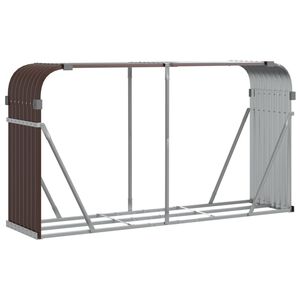 vidaXL Le&ntilde;ero de acero galvanizado marr&oacute;n 180x45x100 cm