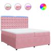 vidaXL Cama box spring con colch&oacute;n terciopelo rosa 200x200 cm