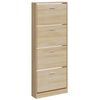 vidaXL Zapatero madera contrachapada color roble 59x17x150 cm