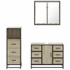 vidaXL Set de muebles de ba&ntilde;o 3 pzas madera contrachapada roble Sonoma