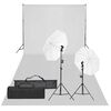 vidaXL Kit de estudio fotogr&aacute;fico con set de luces y fondo