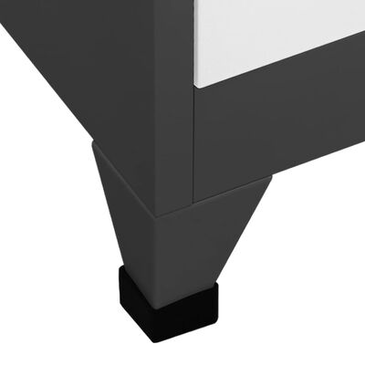 vidaXL Taquilla de acero gris antracita y blanco 90x45x180 cm