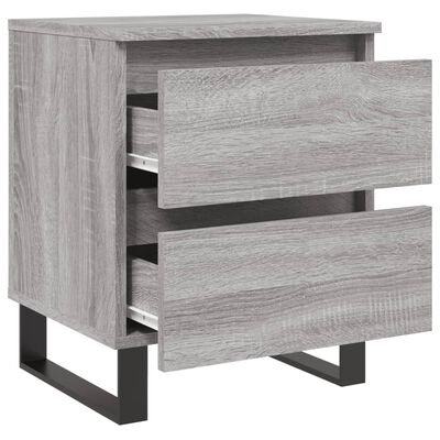 vidaXL Mesita de noche 2 uds madera ingeniería gris Sonoma 40x35x50 cm