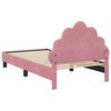vidaXL Cama para ni&ntilde;os con cabecero Rosa 80 x 160 cm Terciopelo