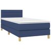 vidaXL Cama box spring con colch&oacute;n tela azul 80x200 cm
