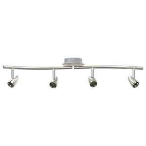 vidaXL Foco de techo con focos N&iacute;quel 61 x 10 x 12,5 cm Metal