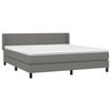 vidaXL Cama box spring con colch&oacute;n tela gris oscuro 160x200 cm