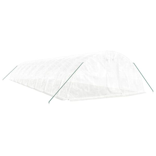 vidaXL Invernadero con estructura de acero blanco 80 m&sup2; 16x5x2,3 m