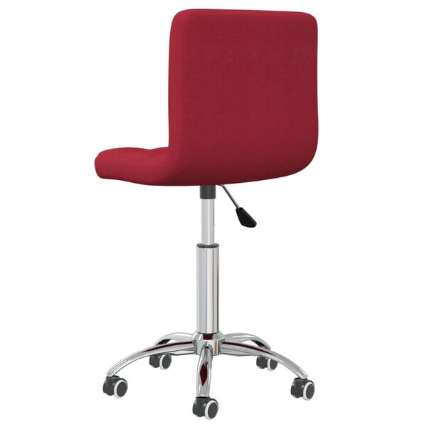 vidaXL Silla de comedor giratoria tela color vino tinto